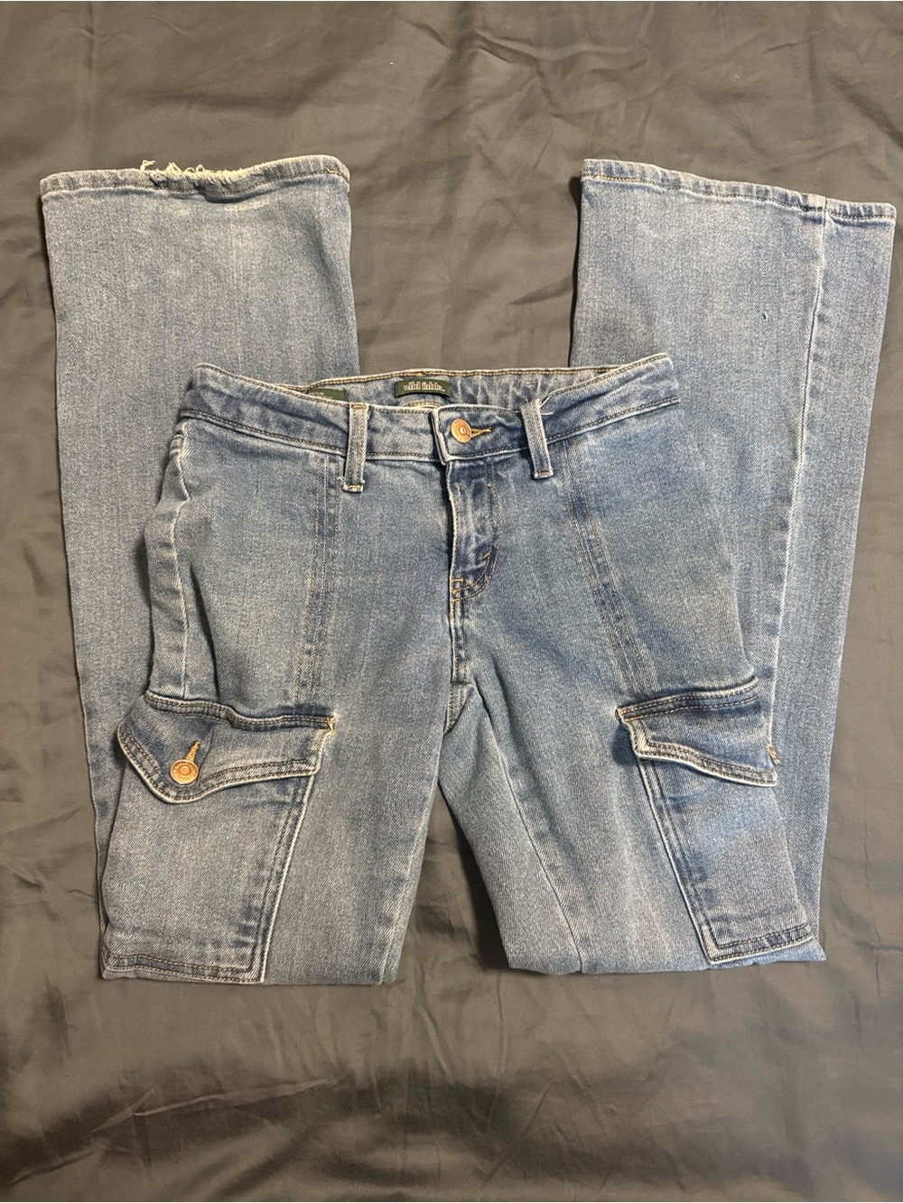 Wild Fable Women’s Light Blue Low Rise Cargo Denim Jeans